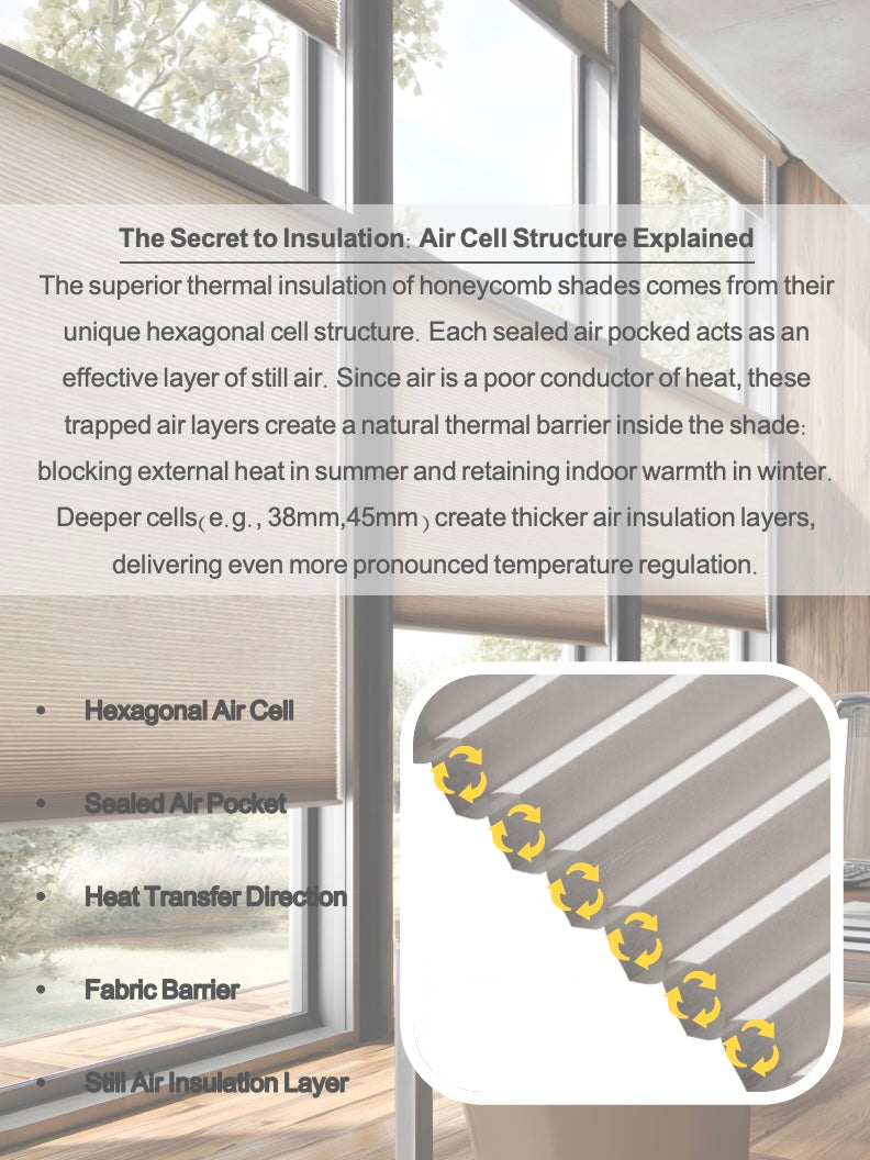 <No Drill> Sheer Honeycomb Blinds